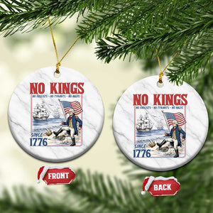 No Kings Since 1776 George Washington Ceramic Ornament Political Humor Gift TS12 1pc White Marble Print Your Wear