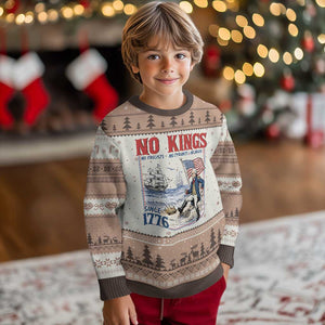 No Kings Since 1776 George Washington Ugly Christmas Sweater Political Humor Gift TS12 Mocha Mousse Print Your Wear