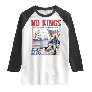 No Kings Since 1776 George Washington Raglan Shirt Political Humor Gift TS12 White Black Print Your Wear