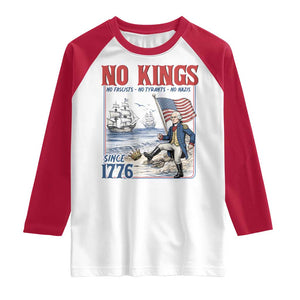 No Kings Since 1776 George Washington Raglan Shirt Political Humor Gift TS12 White Red Print Your Wear
