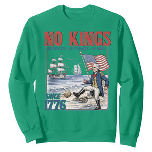 No Kings Since 1776 George Washington Sweatshirt Political Humor Gift TS12 Irish Green Print Your Wear