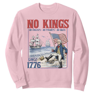 No Kings Since 1776 George Washington Sweatshirt Political Humor Gift TS12 Light Pink Print Your Wear