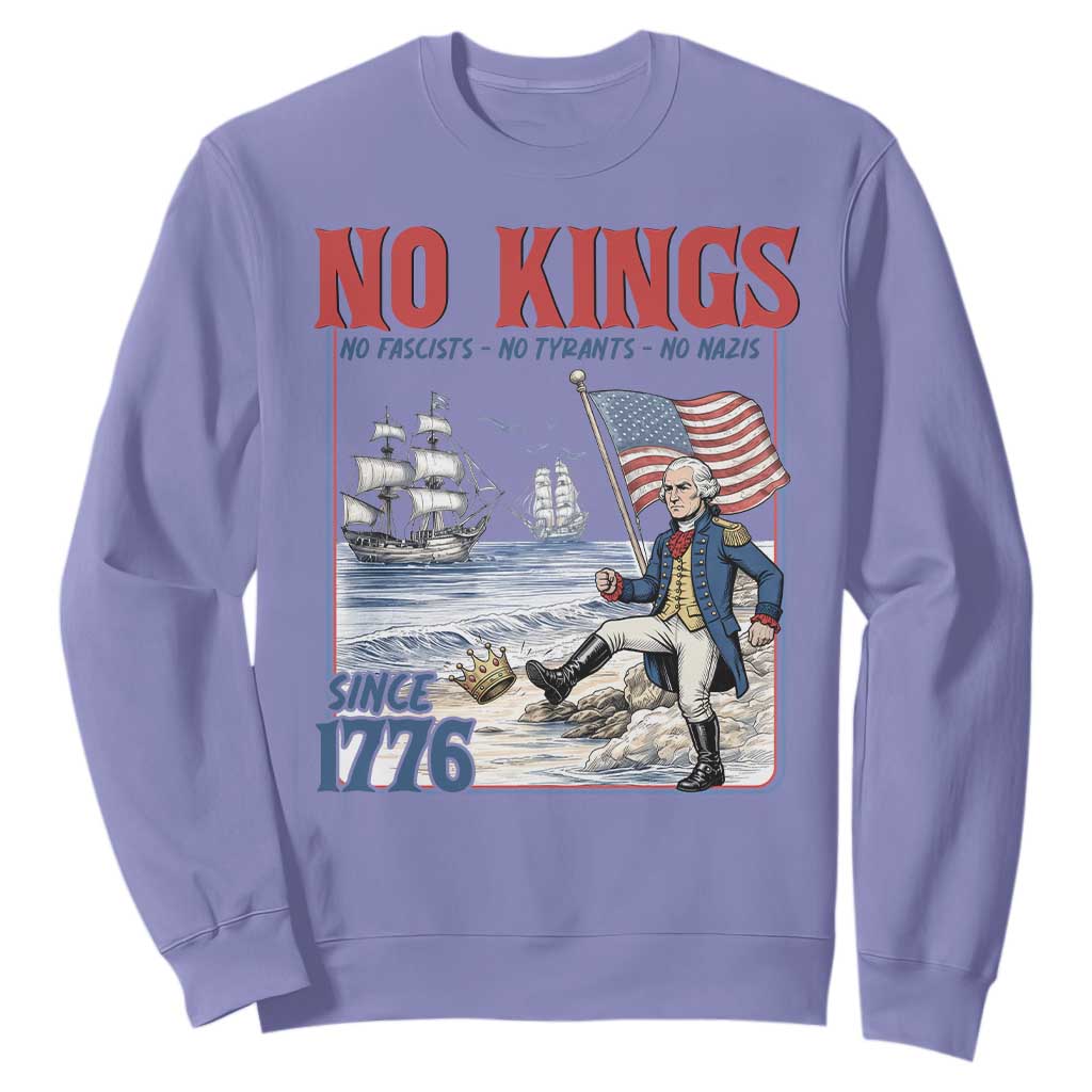 No Kings Since 1776 George Washington Sweatshirt Political Humor Gift TS12 Violet Print Your Wear
