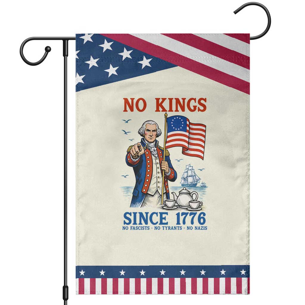 American Patriot George Washington No Kings Garden Flag Political Humor Gift TS12 Modern Beige Blue Print Your Wear