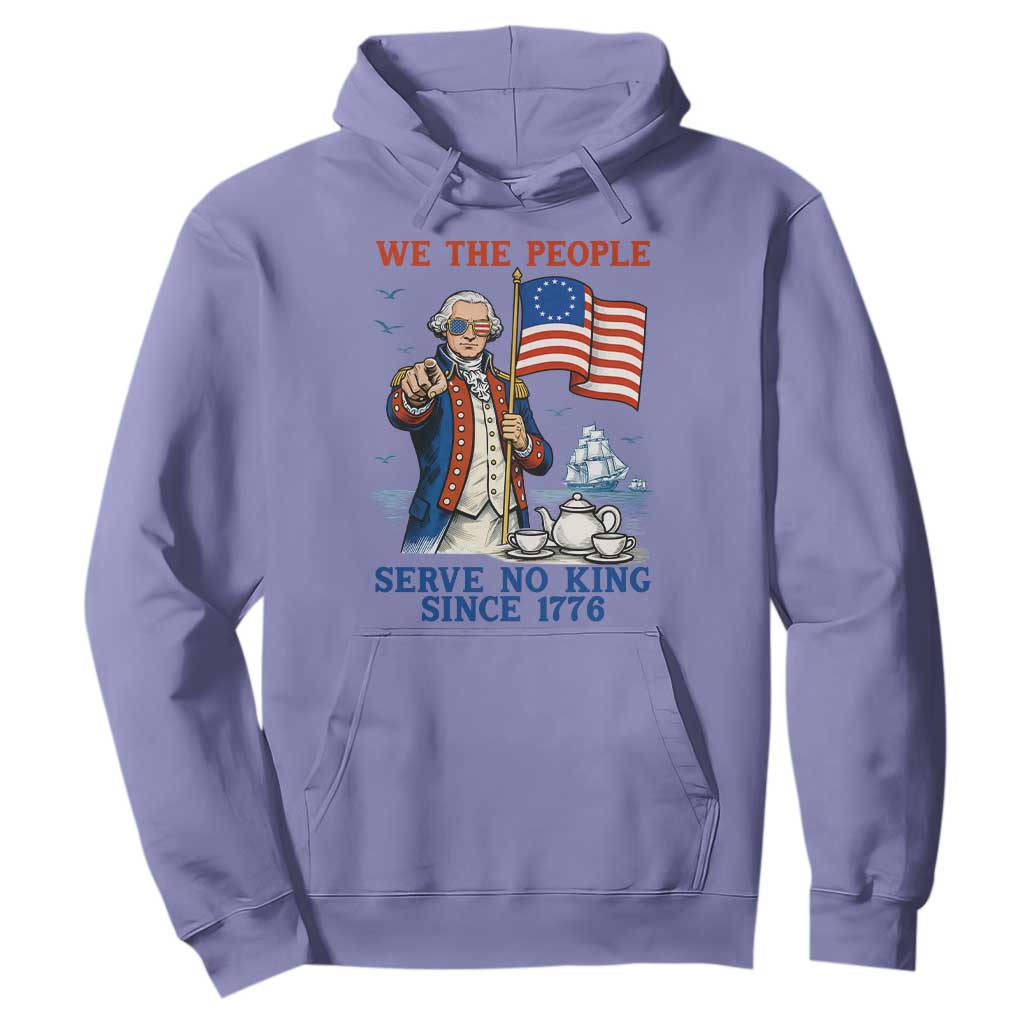 We The People Serve No Kings Hoodie Funny George Washington Protest TS12 Violet Print Your Wear