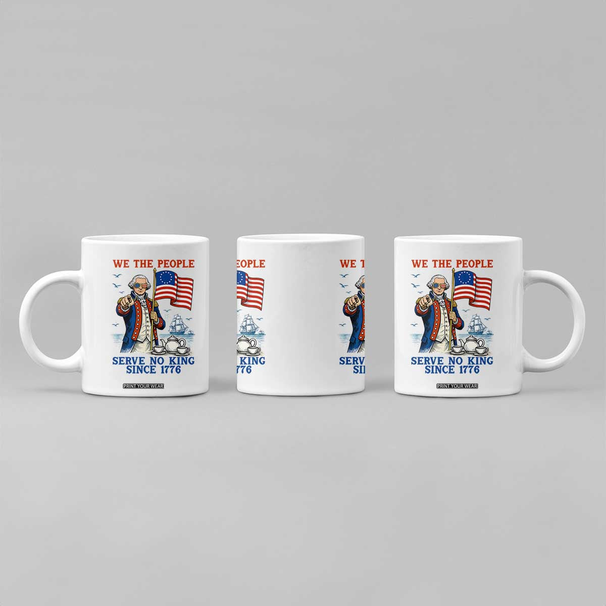 We The People Serve No Kings Coffee Mug Funny George Washington Protest TS12 Print Your Wear
