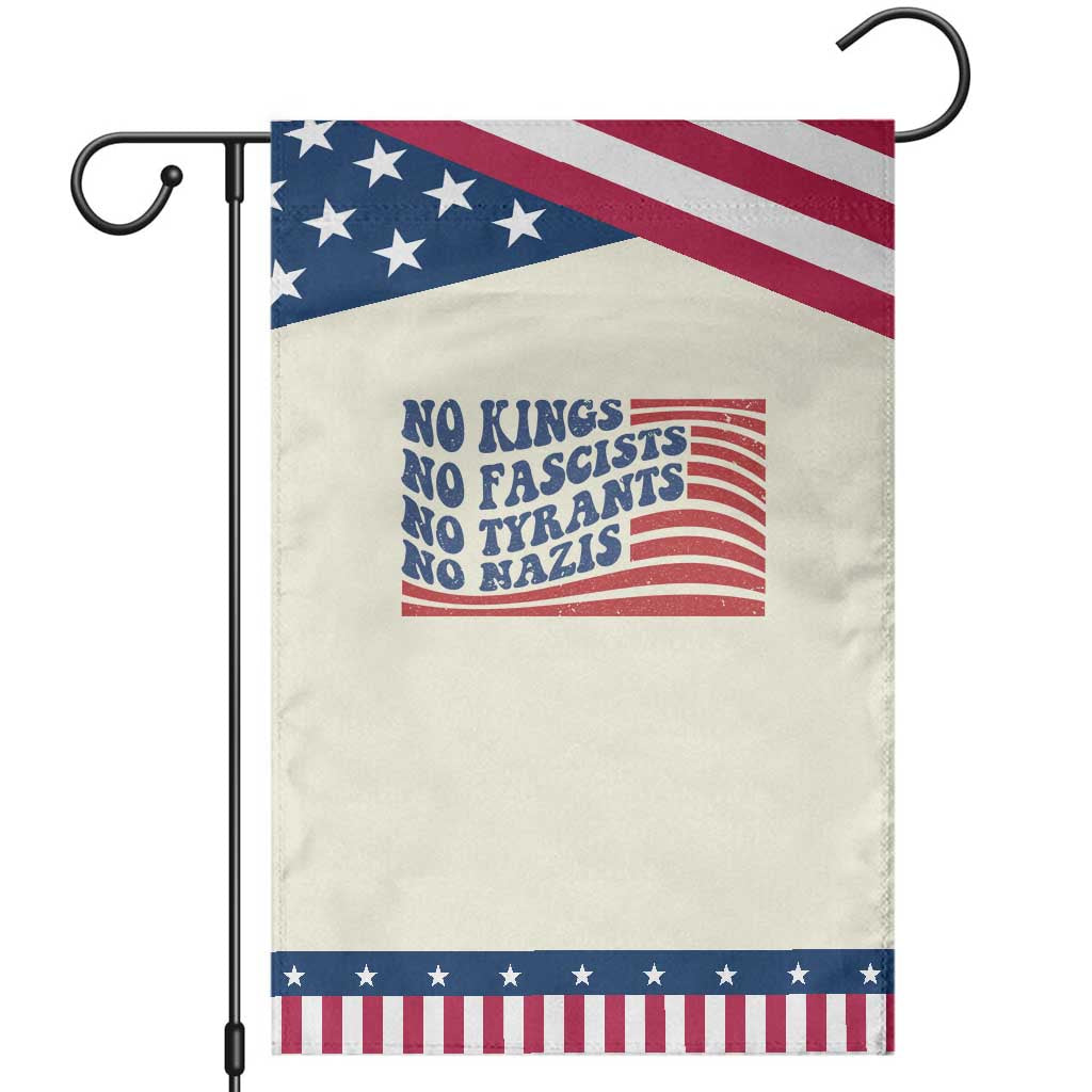 No Kings No Fascists Garden Flag American Flag Patriotic Protest TS12 Modern Beige Blue Print Your Wear