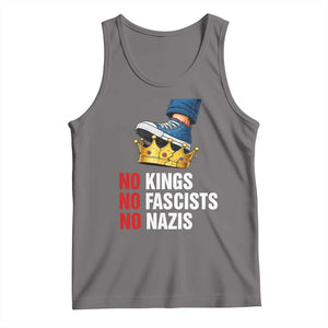 No Kings No Fascists No Nazis Tank Top Anti Authoritarian Protest TS12 Deep Heather Print Your Wear
