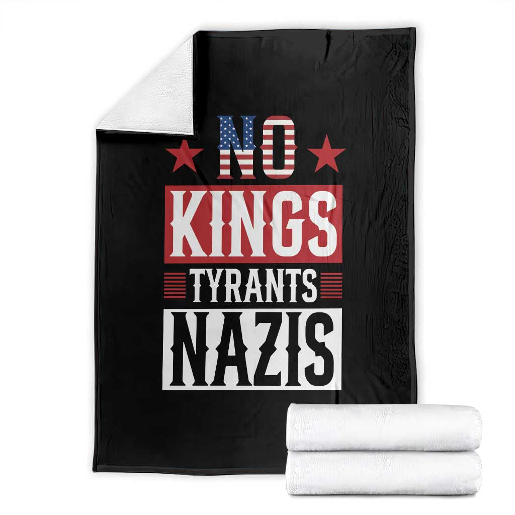 American Democracy Throw Blanket No Kings No Tyrants No Nazis TS12 Black Print Your Wear