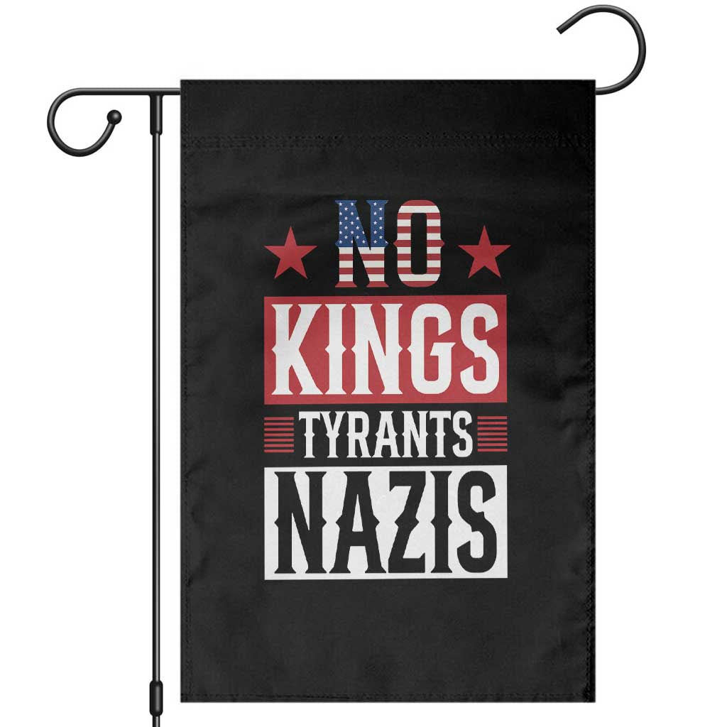 American Democracy Garden Flag No Kings No Tyrants No Nazis TS12 Black Print Your Wear