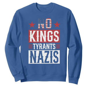 American Democracy Sweatshirt No Kings No Tyrants No Nazis TS12 Royal Blue Print Your Wear