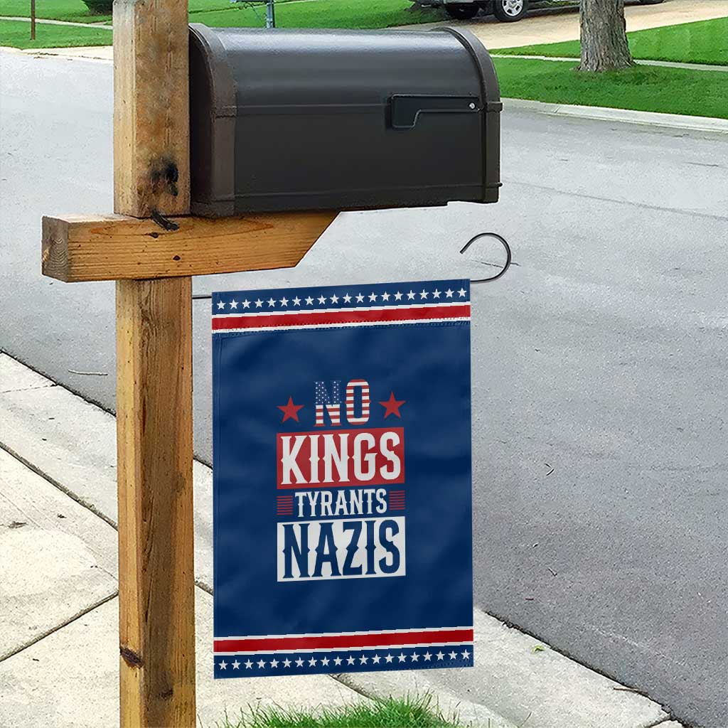 American Democracy Garden Flag No Kings No Tyrants No Nazis TS12 Classic Blue Red Print Your Wear