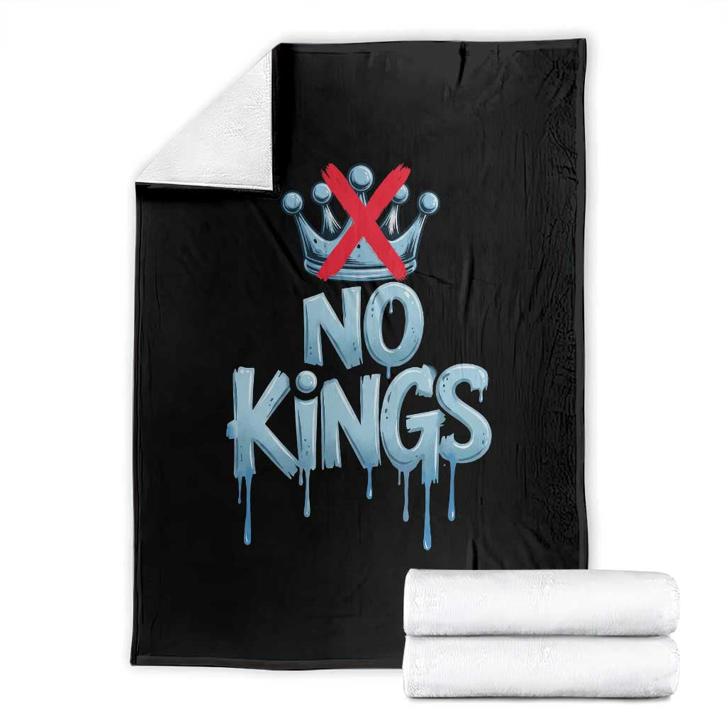 No Kings Abolish ICE Throw Blanket Anti Authoritarian Protest TS12 Black Print Your Wear