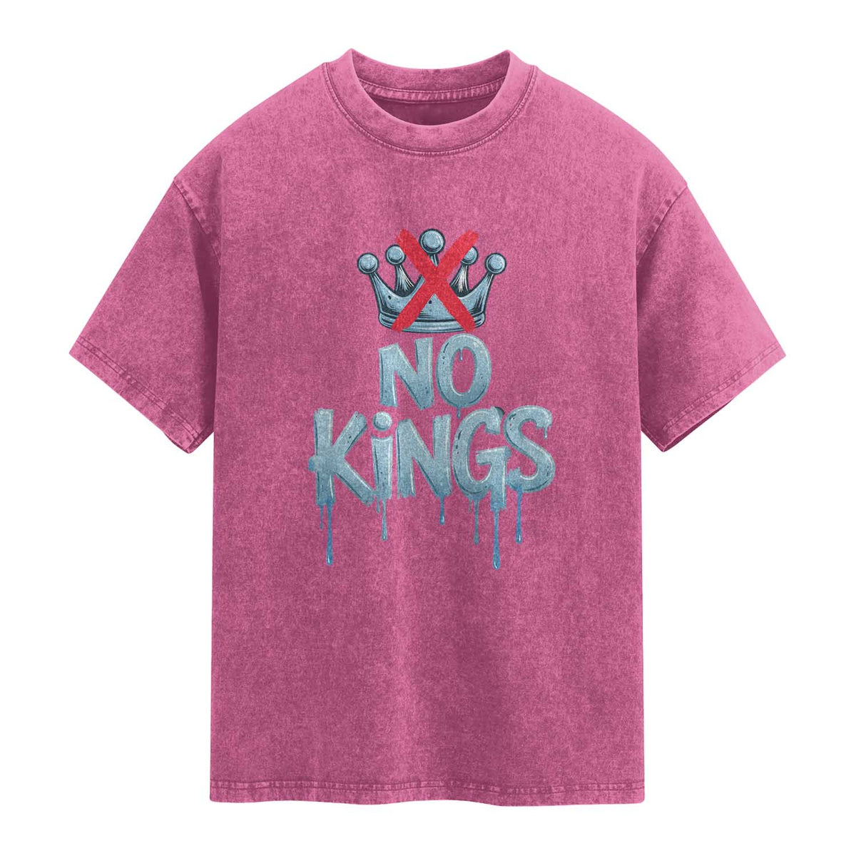 No Kings Abolish ICE Washed Cotton T-Shirt Anti Authoritarian Protest