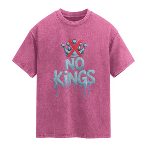 No Kings Abolish ICE Washed Cotton T-Shirt Anti Authoritarian Protest