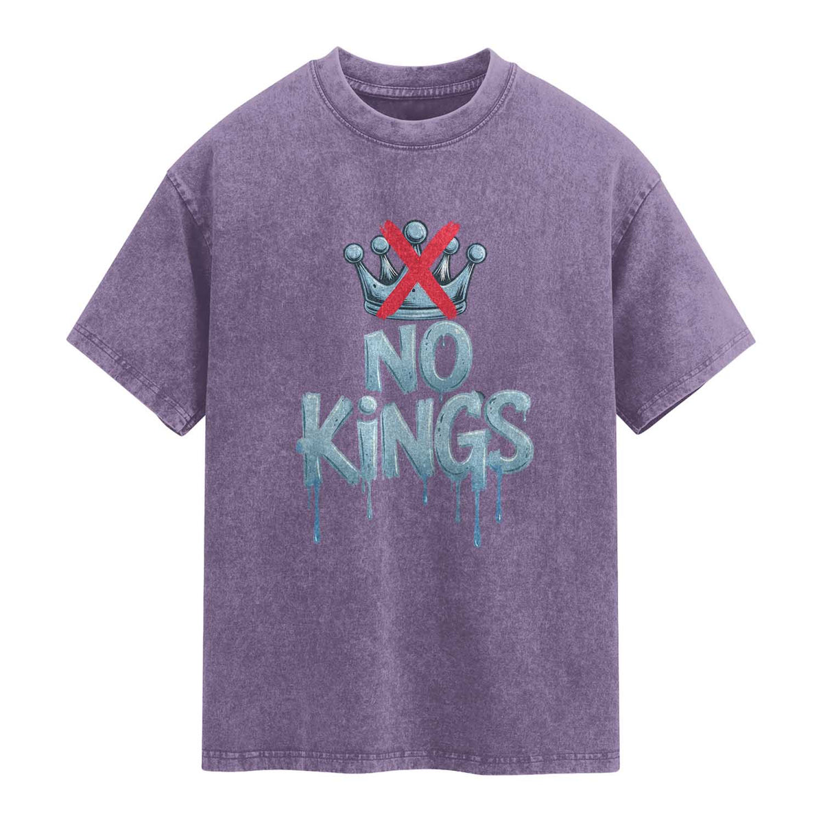 No Kings Abolish ICE Washed Cotton T-Shirt Anti Authoritarian Protest