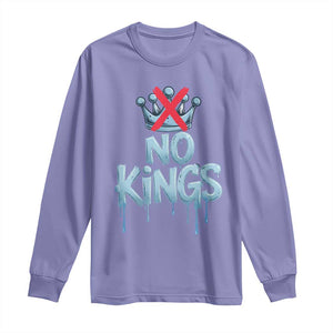 No Kings Abolish ICE Long Sleeve Shirt Anti Authoritarian Protest TS12 Violet Print Your Wear