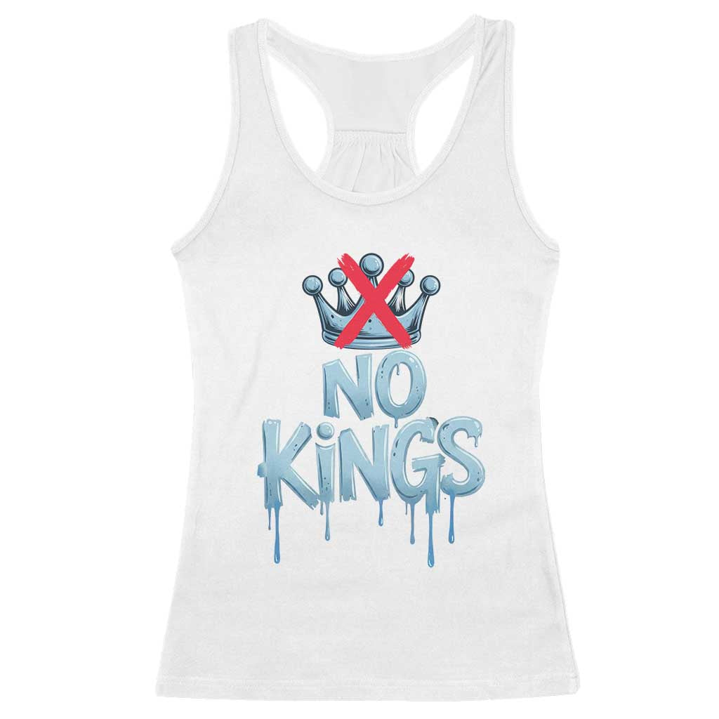 No Kings Abolish ICE Racerback Tank Top Anti Authoritarian Protest TS12 White Print Your Wear