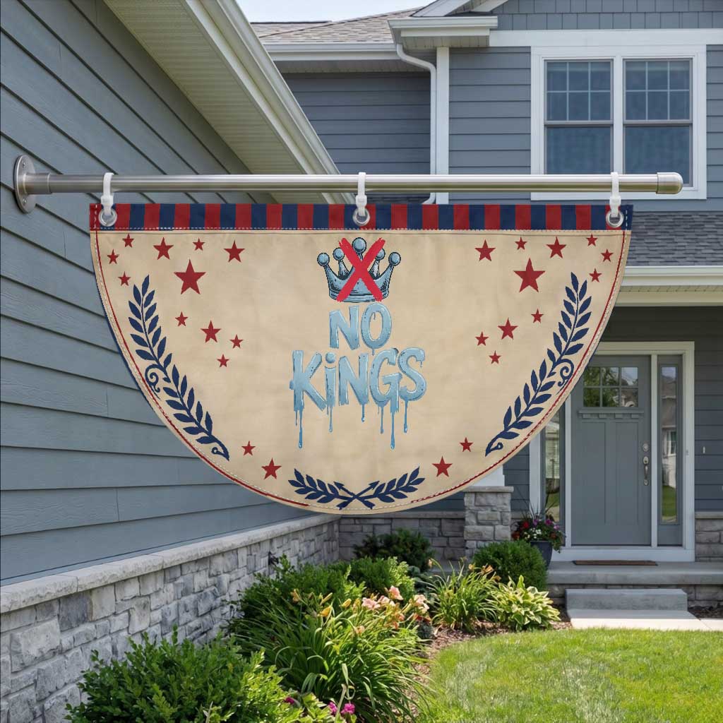 No Kings Abolish ICE Patriotic Fan Flag Anti Authoritarian Protest TS12 2pcs pack Laurel Tan Print Your Wear