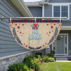 No Kings Abolish ICE Patriotic Fan Flag Anti Authoritarian Protest TS12 2pcs pack Laurel Tan Print Your Wear