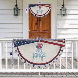 No Kings Abolish ICE Patriotic Fan Flag Anti Authoritarian Protest TS12 Print Your Wear