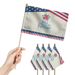 No Kings Abolish ICE Patriotic Handheld Flag Anti Authoritarian Protest TS12 Print Your Wear