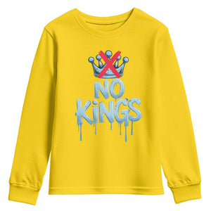 No Kings Abolish ICE Youth Sweatshirt Anti Authoritarian Protest TS12 Daisy Print Your Wear