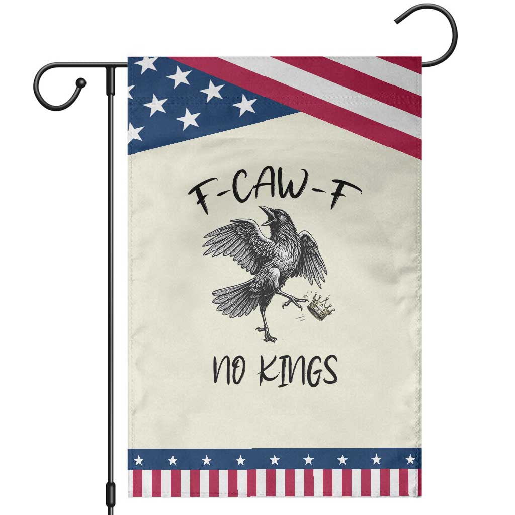 Funny Raven Kicking Crown No Kings Garden Flag F Caw F TS12 Modern Beige Blue Print Your Wear