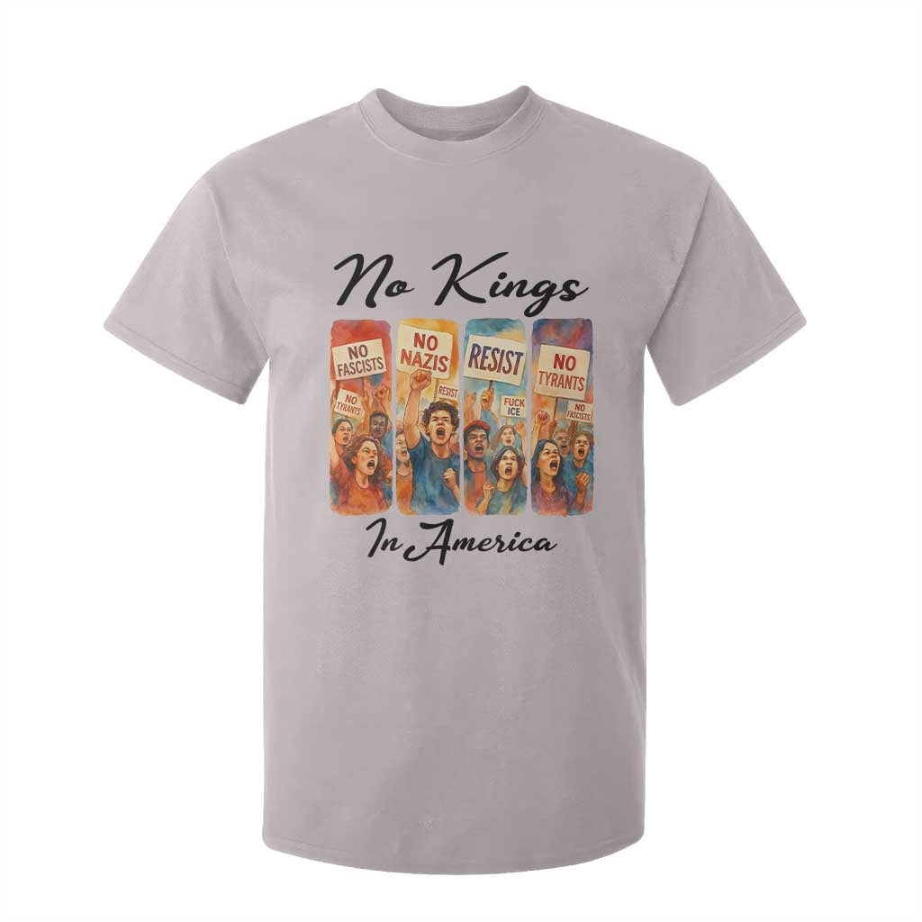 No Kings In America T Shirt For Kid American Anti Authoritarian Protest TS12 Ice Gray Print Your Wear