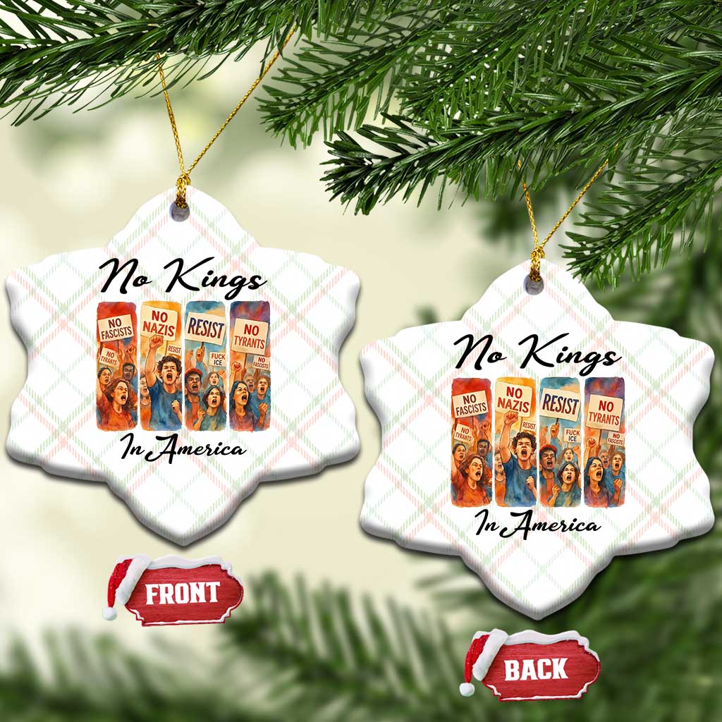 No Kings In America Ceramic Ornament American Anti Authoritarian Protest TS12 Print Your Wear