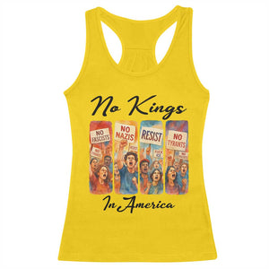No Kings In America Racerback Tank Top American Anti Authoritarian Protest TS12 Daisy Print Your Wear