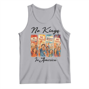 No Kings In America Tank Top American Anti Authoritarian Protest TS12 Athletic Heather Print Your Wear