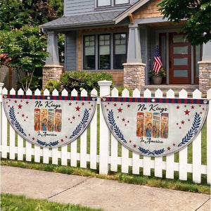 No Kings In America Patriotic Fan Flag American Anti Authoritarian Protest TS12 2pcs pack Laurel Beige Print Your Wear