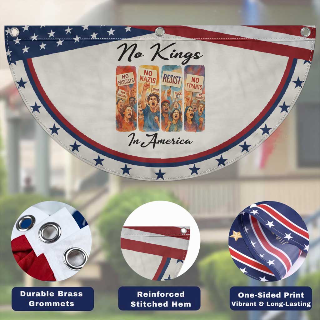 No Kings In America Patriotic Fan Flag American Anti Authoritarian Protest TS12 Print Your Wear