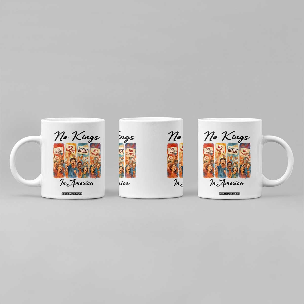 No Kings In America Coffee Mug American Anti Authoritarian Protest TS12 Print Your Wear