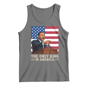 The Only King In America Tank Top Honoring Martin Luther King Jr TS12 Black Heather Print Your Wear