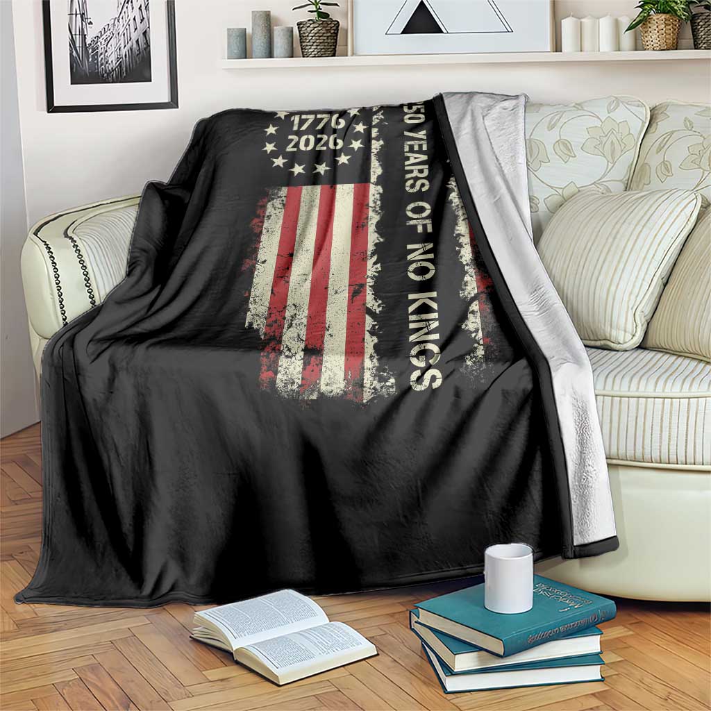 250 Years Of No Kings Throw Blanket Vintage American Flag TS12 Print Your Wear