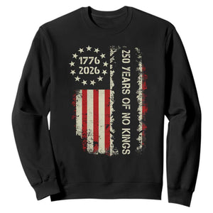 250 Years Of No Kings Sweatshirt Vintage American Flag TS12 Black Print Your Wear
