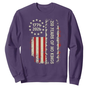 250 Years Of No Kings Sweatshirt Vintage American Flag TS12 Purple Print Your Wear