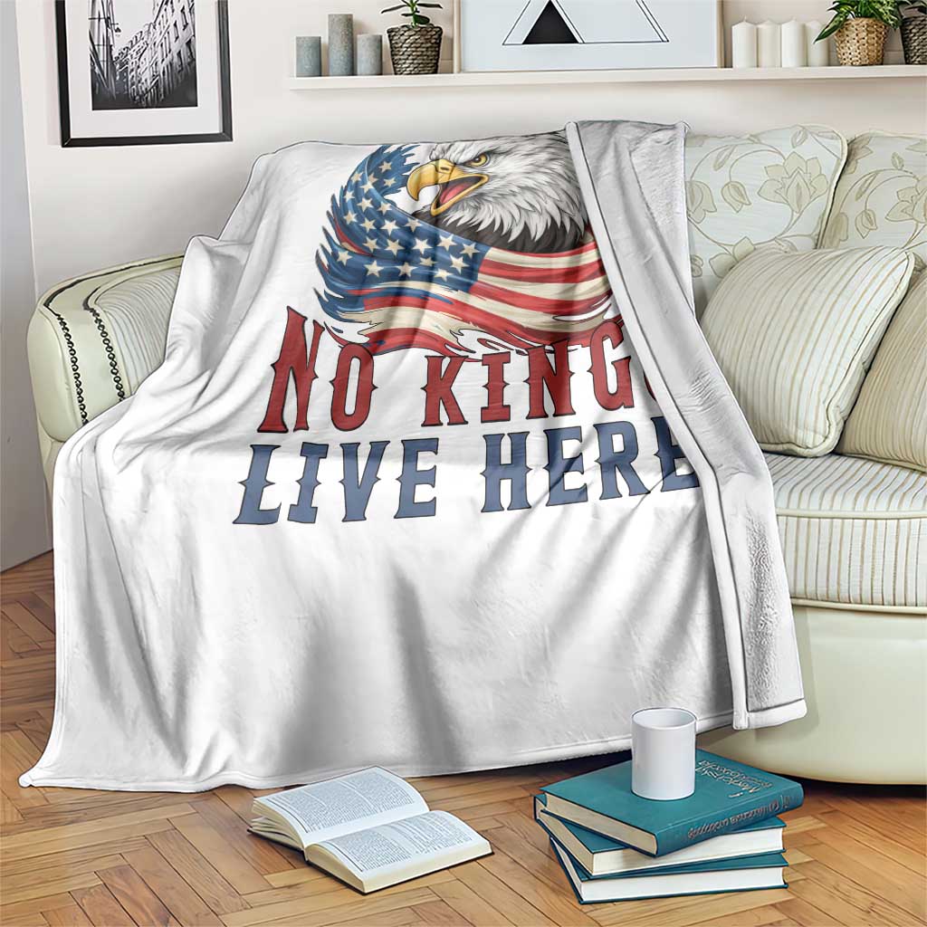 No Kings Live Here Throw Blanket Patriotic American Eagle TS12 Print Your Wear