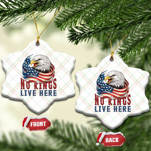 No Kings Live Here Ceramic Ornament Patriotic American Eagle TS12 Print Your Wear