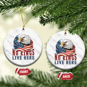 No Kings Live Here Ceramic Ornament Patriotic American Eagle TS12 1pc White Marble Print Your Wear