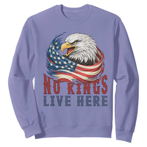No Kings Live Here Sweatshirt Patriotic American Eagle TS12 Violet Print Your Wear
