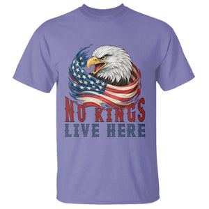 No Kings Live Here T Shirt Patriotic American Eagle TS12 Violet Print Your Wear