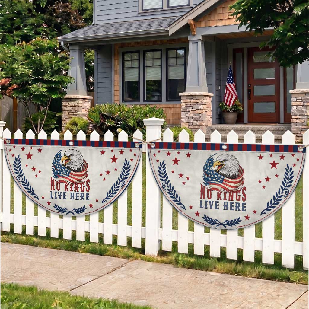 No Kings Live Here Patriotic Fan Flag American Eagle Lover TS12 2pcs pack Laurel Beige Print Your Wear