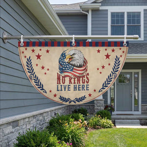 No Kings Live Here Patriotic Fan Flag American Eagle Lover TS12 2pcs pack Laurel Tan Print Your Wear