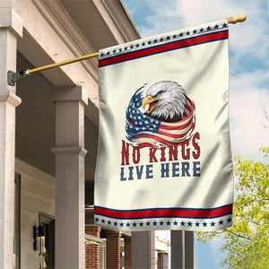 No Kings Live Here Garden Flag Patriotic American Eagle TS12 Modern Beige Red Print Your Wear