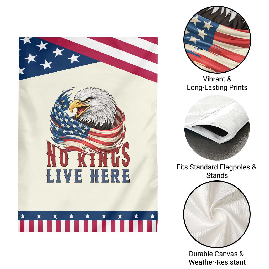 No Kings Live Here Garden Flag Patriotic American Eagle TS12 Print Your Wear
