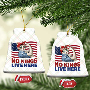 No Kings Live Here Ceramic Ornament Funny Rosie The Riveter Cat Feminist Gift TS12 Print Your Wear