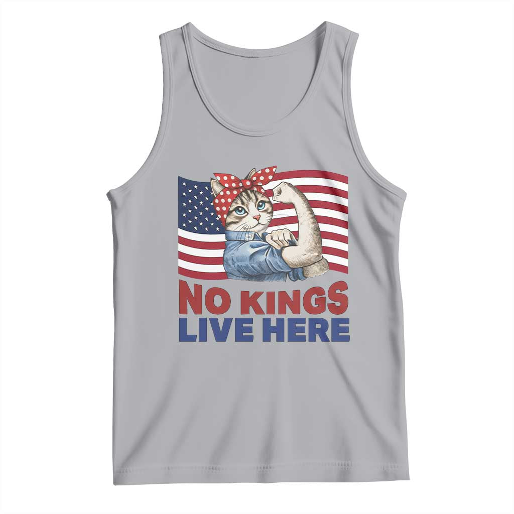 No Kings Live Here Tank Top Funny Rosie The Riveter Cat Feminist Gift TS12 Athletic Heather Print Your Wear
